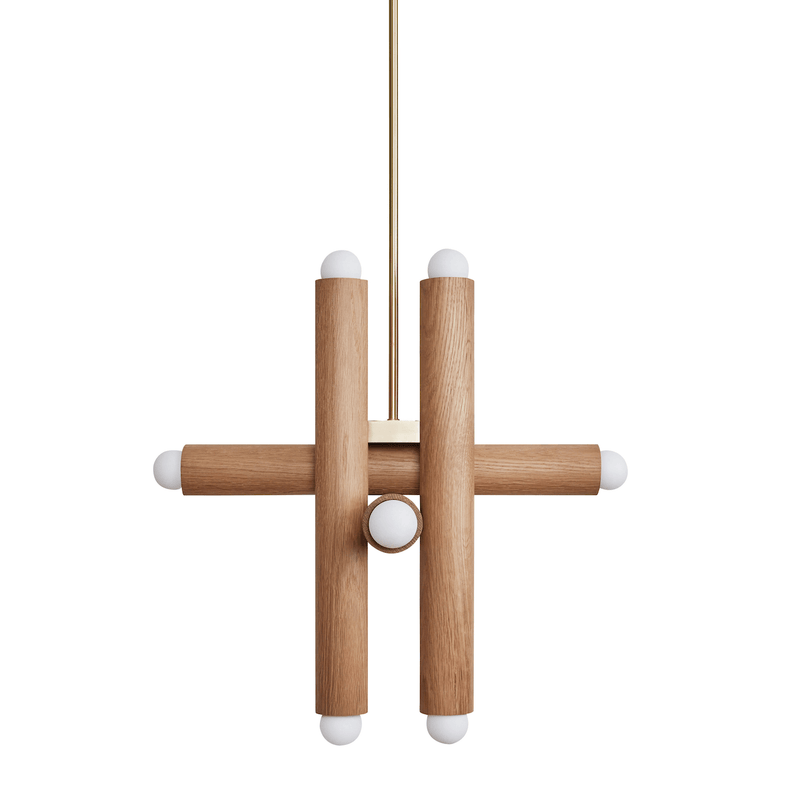 Hieroglyph Pendant XII - Workstead - Pendants - Natural Oak - Hewn Brass - HORNE