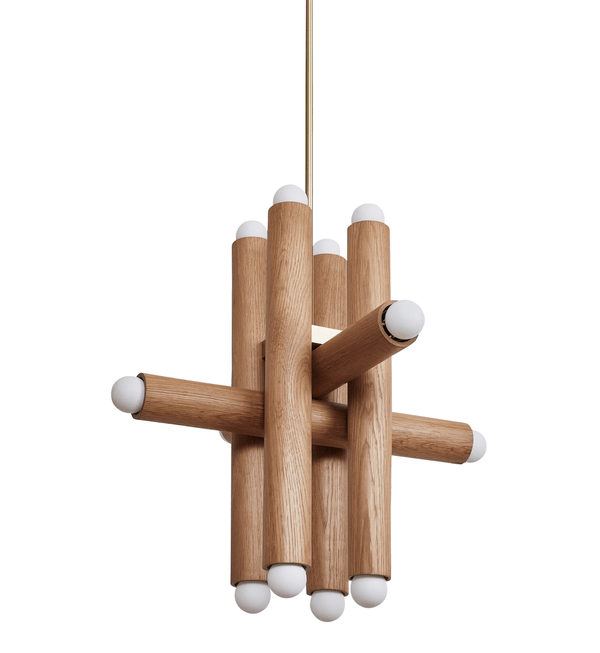 Hieroglyph Pendant XII - Workstead - Pendants - Natural Oak - Hewn Brass - HORNE