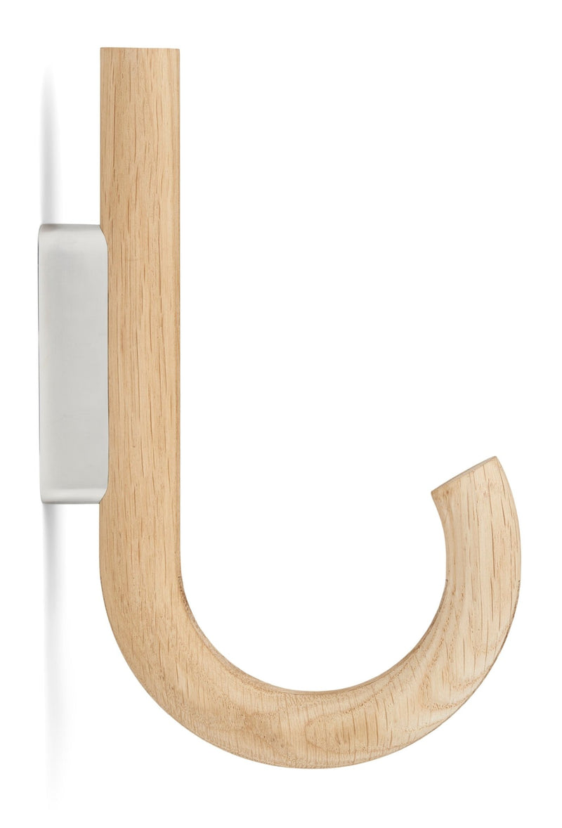 Hook Hanger - Set of 2 - Gejst - Storage + Organization - Oak - Brass - HORNE