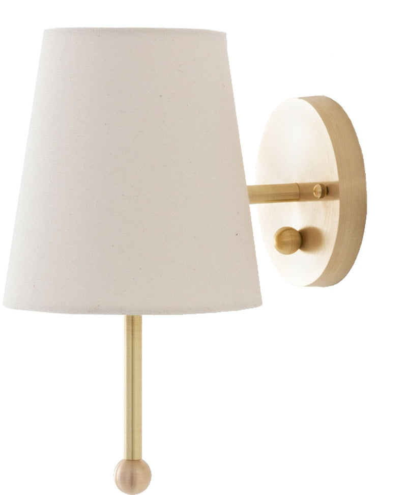 House Sconce - Workstead - Wall Sconces - Hardwired - Hewn Brass - Natural Linen - HORNE