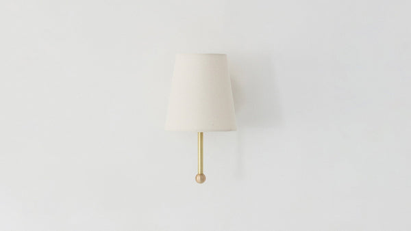 House Sconce - Workstead - Wall Sconces - Hardwired - Hewn Brass - Natural Linen - HORNE