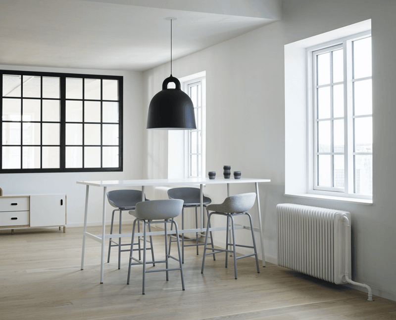 Hyg Bar Stool - Full Upholstery - Normann Copenhagen - Chairs - White - Camira MainLineFlax - Camden - HORNE