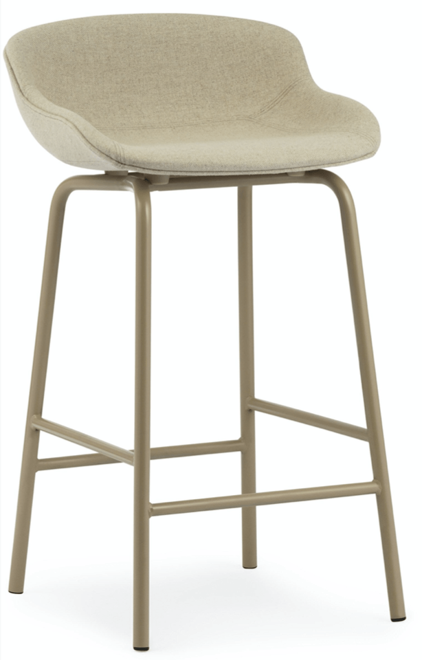 Hyg Bar Stool - Full Upholstery - Normann Copenhagen - Chairs - White - Camira MainLineFlax - Camden - HORNE