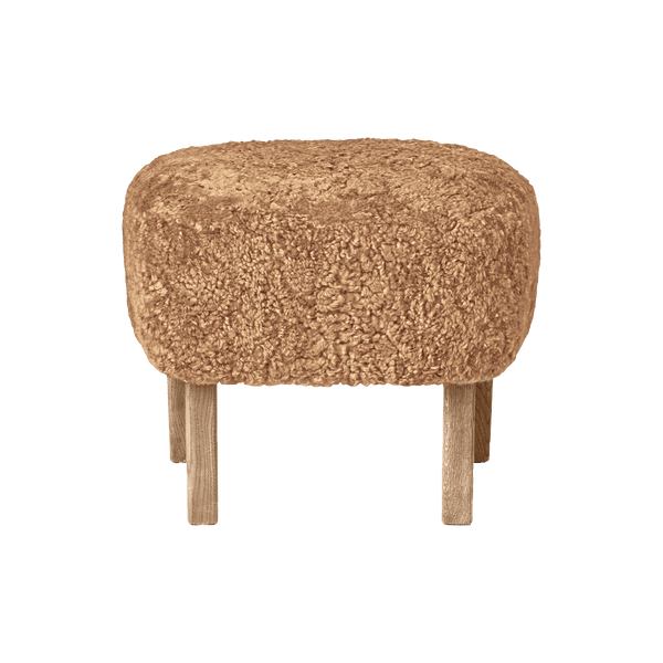 Ingeborg Footstool - Sheepskin - Audo Copenhagen - Stools + Benches + Ottomans - Honey - Natural Oak - HORNE
