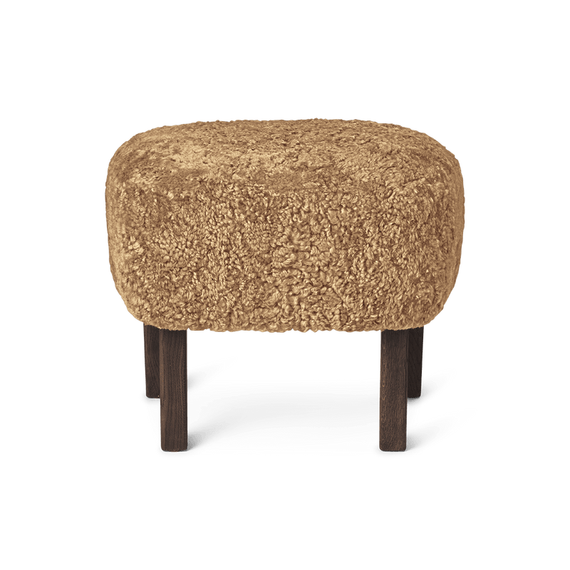 Ingeborg Footstool - Sheepskin - Audo Copenhagen - Stools + Benches + Ottomans - Moonlight - Natural Oak - HORNE