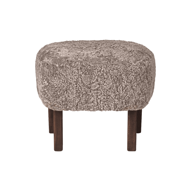 Ingeborg Footstool - Sheepskin - Audo Copenhagen - Stools + Benches + Ottomans - Moonlight - Natural Oak - HORNE