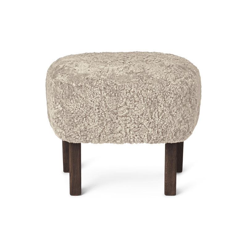 Ingeborg Footstool - Sheepskin - Audo Copenhagen - Stools + Benches + Ottomans - Moonlight - Natural Oak - HORNE