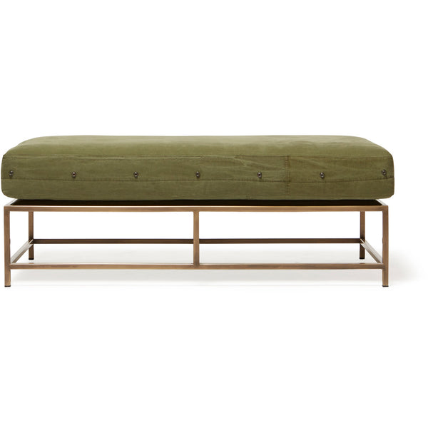 Inheritance Bench - Military Canvas/Antique Brass - Stephen Kenn - Stools + Benches + Ottomans - Olive Military - Light - HORNE