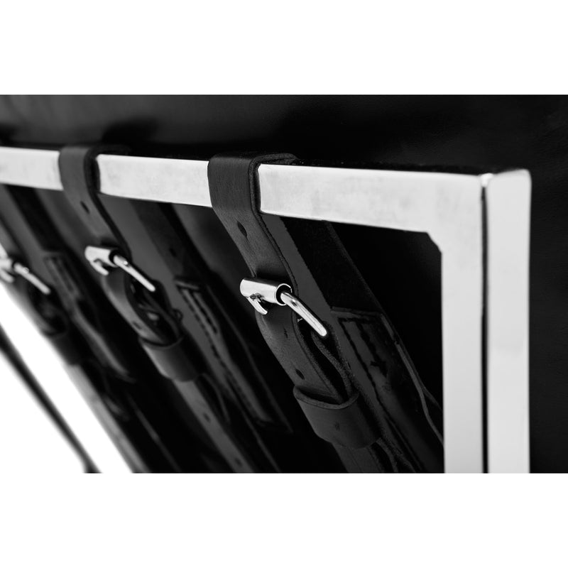 Parallel Leather Sofa - Black Leather & Polished Nickel