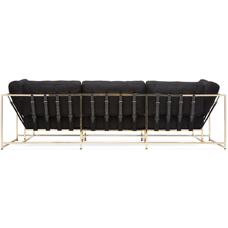 Inheritance Sofa - Black Wool & Brass