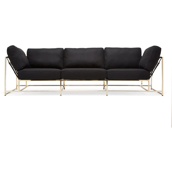 Inheritance Sofa - Black Wool & Brass