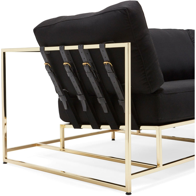 Inheritance Sofa - Black Wool & Brass
