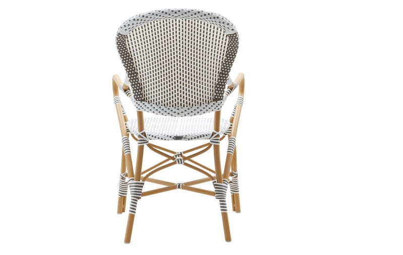 Isabell Arm Chair AluRattan - Sika Design - Outdoor Furniture - White / Cappuccino Dots - White - HORNE