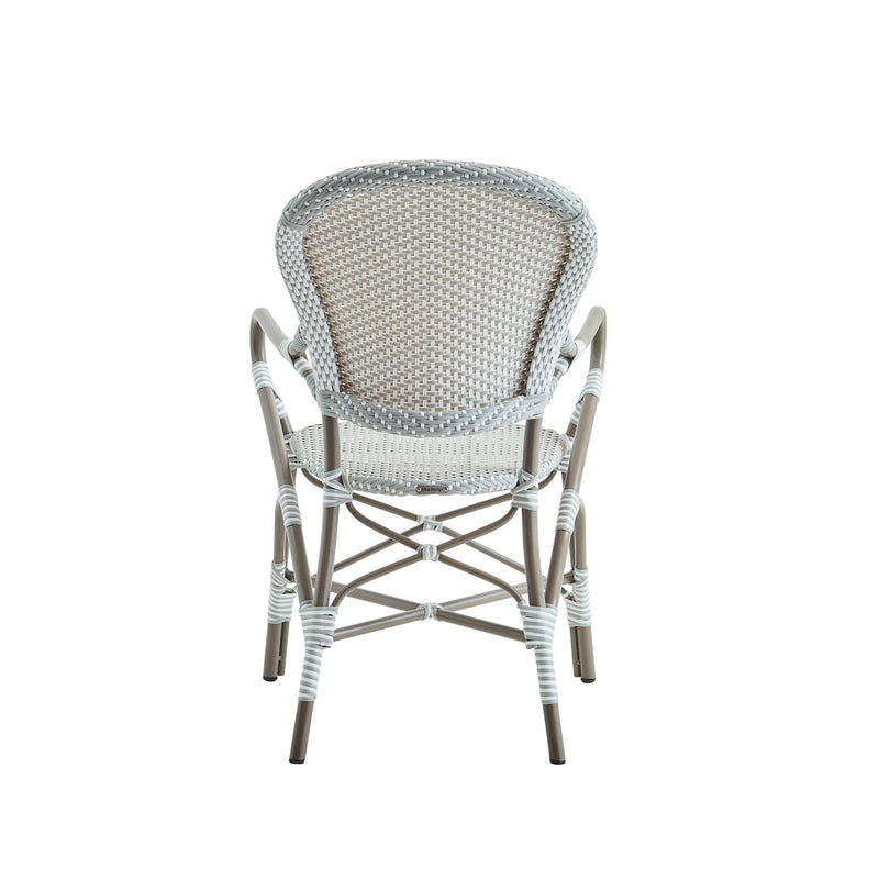 Isabell Arm Chair AluRattan - Sika Design - Outdoor Furniture - White / Cappuccino Dots - White - HORNE