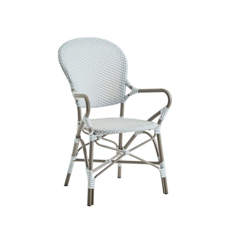 Isabell Arm Chair AluRattan - Sika Design - Outdoor Furniture - White / Cappuccino Dots - White - HORNE