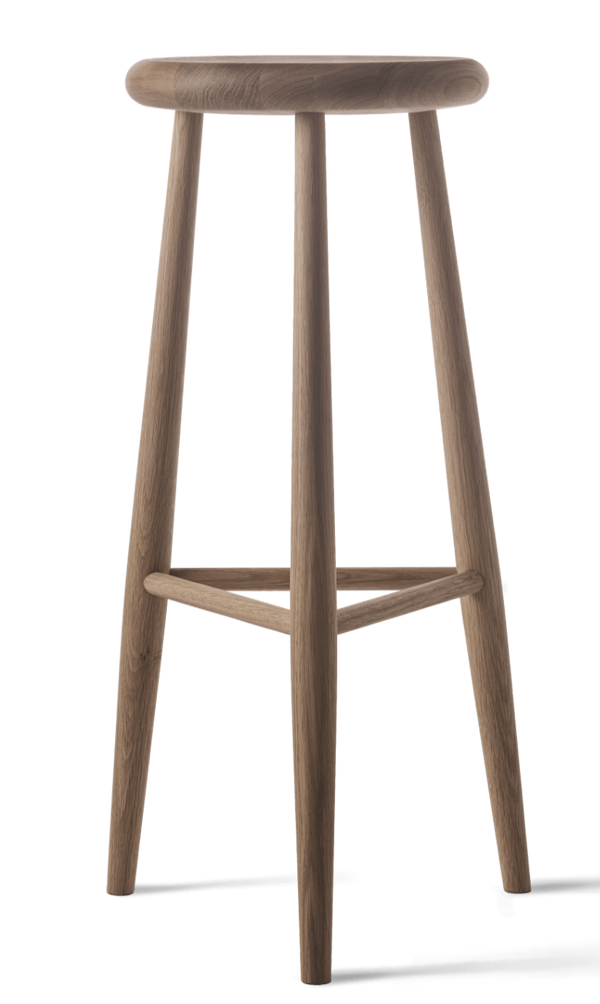 Jaer Bar Stool - Eikund - Stools + Benches + Ottomans - Bar Height - White Oiled Oak - HORNE