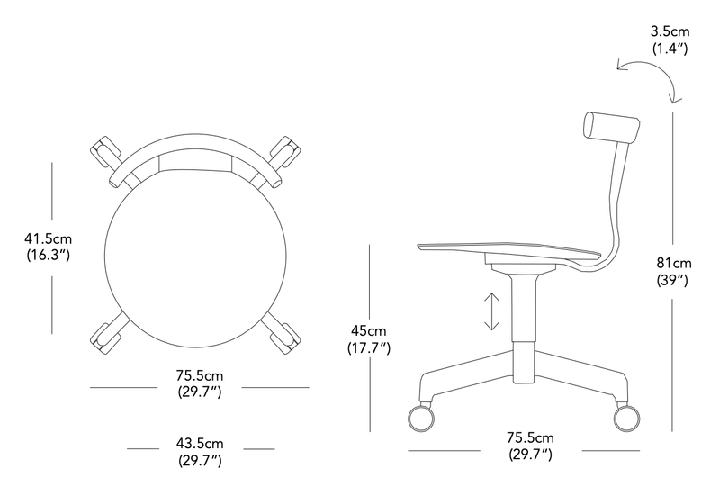 Jiro Swivel Chair With Casters - Resident - Chairs - Black With Black Base - HORNE