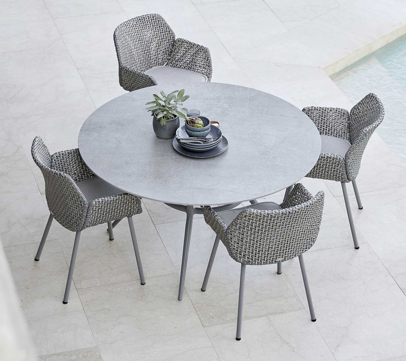 Joy Circular Dining Table - Cane Line - Outdoor Furniture - Lava Grey - Black - HORNE