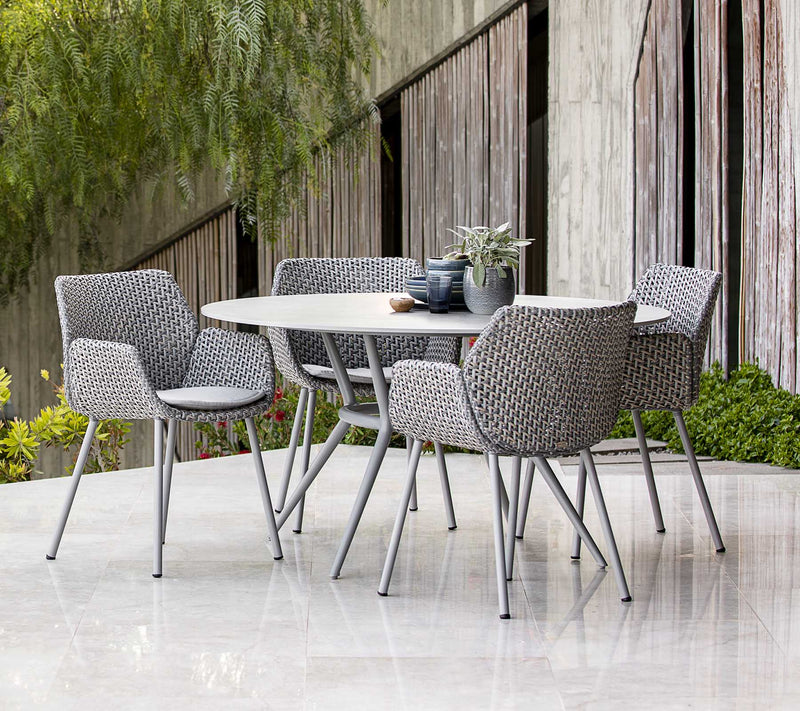 Joy Circular Dining Table - Cane Line - Outdoor Furniture - Lava Grey - Black - HORNE