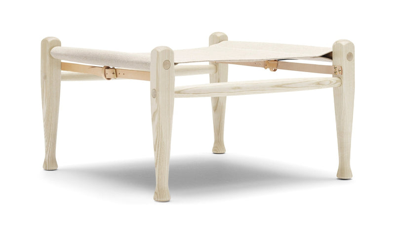 KK97170 Safari Foot Stool - Carl Hansen & Son - Stools + Benches + Ottomans - White Oiled Ash/Canvas - HORNE