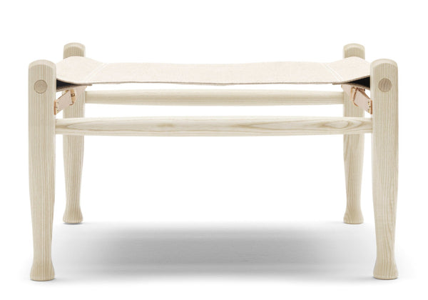 KK97170 Safari Foot Stool - Carl Hansen & Son - Stools + Benches + Ottomans - White Oiled Ash/Canvas - HORNE