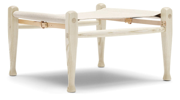 KK97170 Safari Foot Stool - Carl Hansen & Son - Stools + Benches + Ottomans - White Oiled Ash/Canvas - HORNE