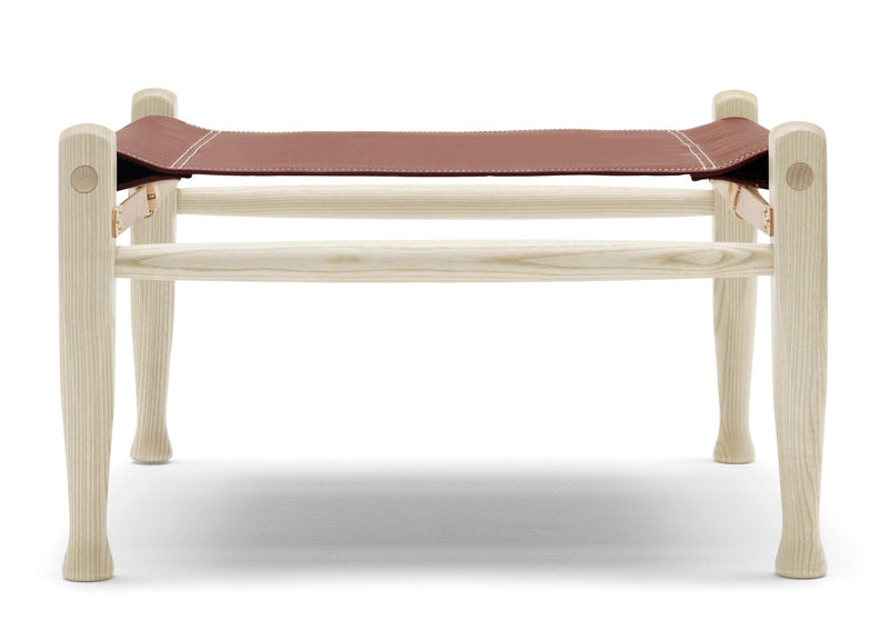 KK97170 Safari Foot Stool - Carl Hansen & Son - Stools + Benches + Ottomans - White Oiled Ash/Canvas - HORNE