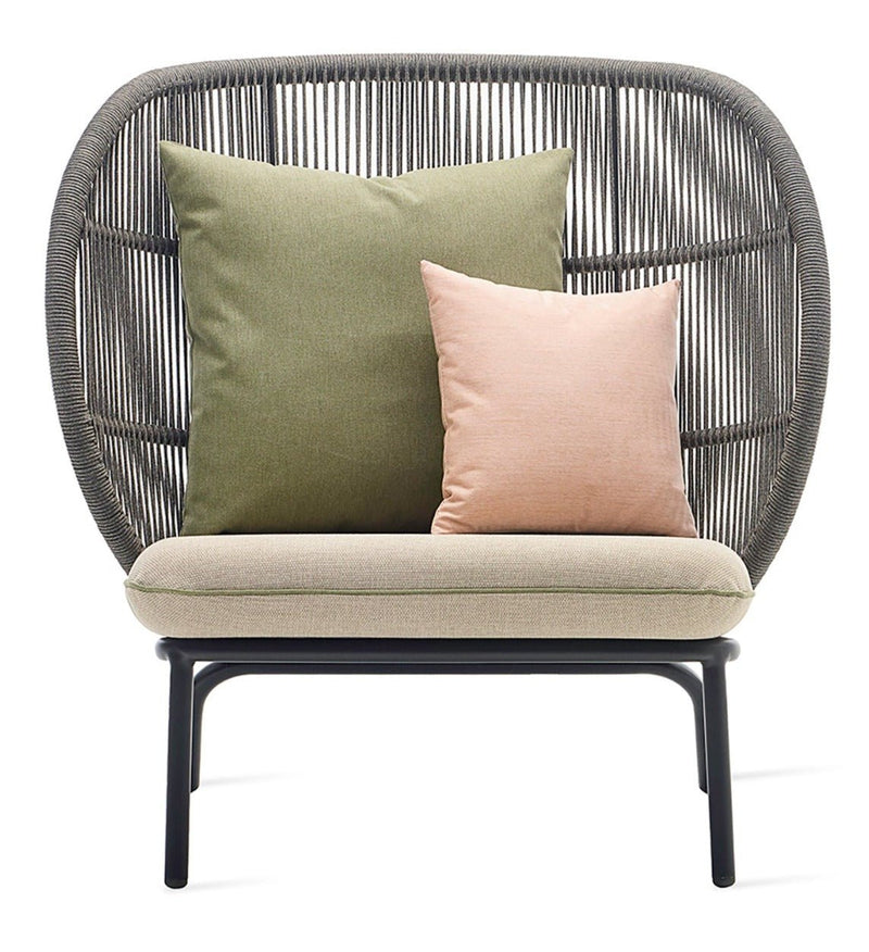 Kodo Cocoon Chair - Vincent Sheppard - Outdoor Furniture - Fossil Grey - Olive Green & Blush - HORNE