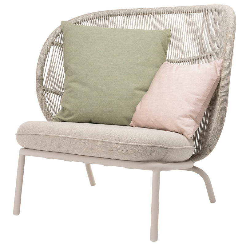 Kodo Cocoon Chair - Vincent Sheppard - Outdoor Furniture - Fossil Grey - Olive Green & Blush - HORNE