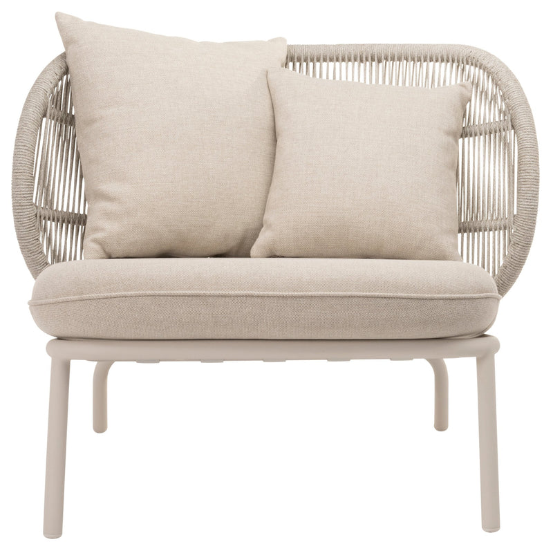 Kodo Lounge Chair - Vincent Sheppard - Outdoor Furniture - Fossil Grey - Olive Green & Blush - HORNE