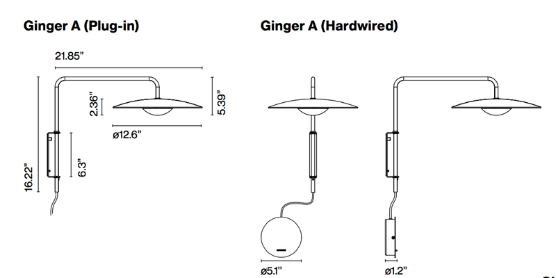 LED Ginger Wall Light - Marset - Wall Sconces - Oak - Ginger 20A Hardwired - HORNE