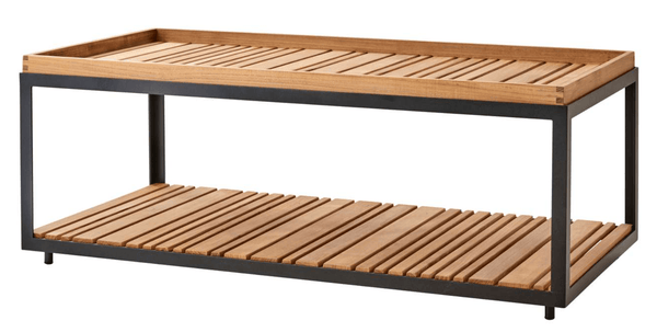 Level Coffee Table - Rectangular - Cane Line - Outdoor Furniture - Lava Grey - Teak - HORNE
