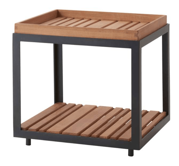 Level Coffee Table - Small - Cane Line - Outdoor Furniture - Lava Grey - Teak - HORNE