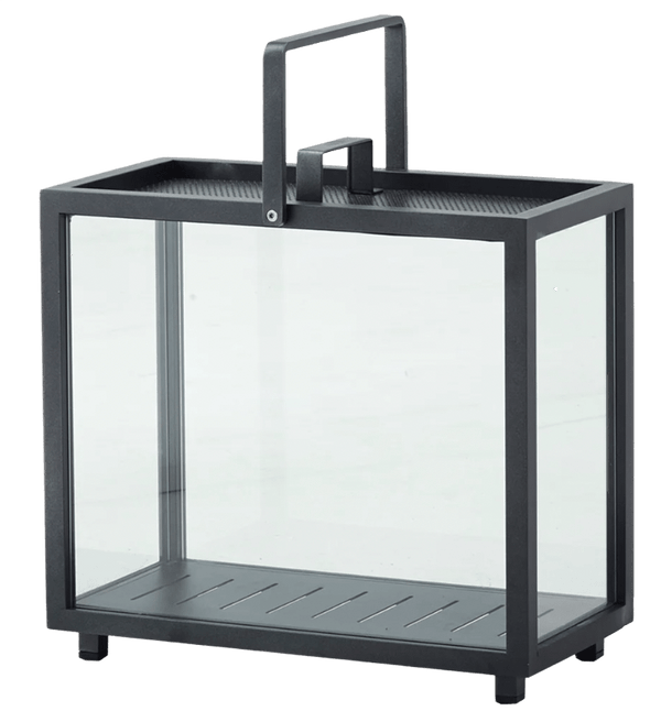 Lighthouse Lanterns - Aluminum - Cane Line - Candle Holders - Rectangular - Lava Grey - HORNE