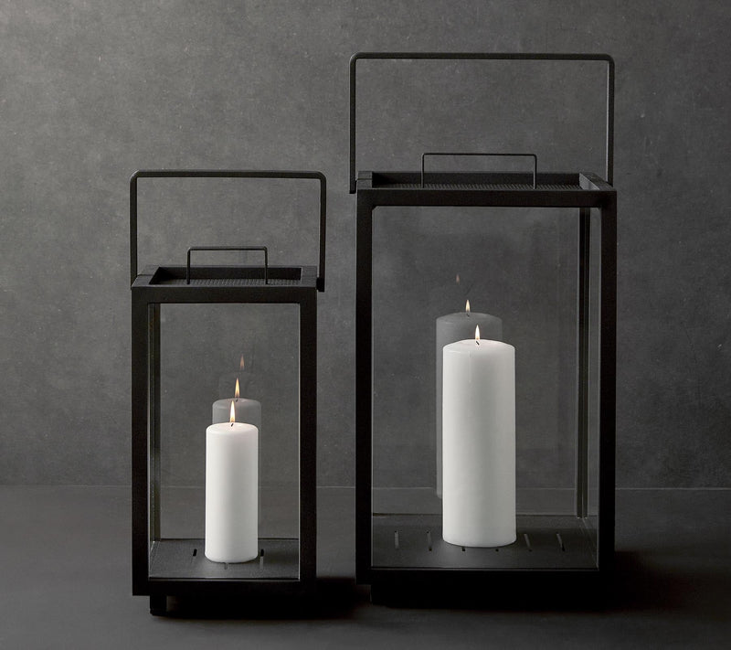 Lighthouse Lanterns - Aluminum - Cane Line - Candle Holders - Rectangular - Lava Grey - HORNE