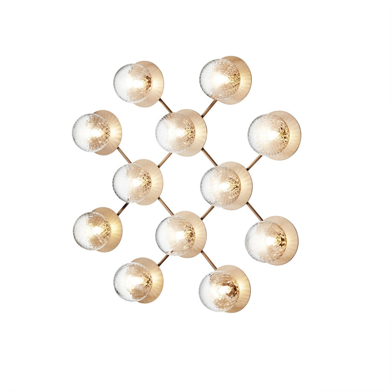 Liila 12 Wall/Ceiling Lamp - Nuura - Wall Sconces - Nordic Gold/Optic Clear - HORNE