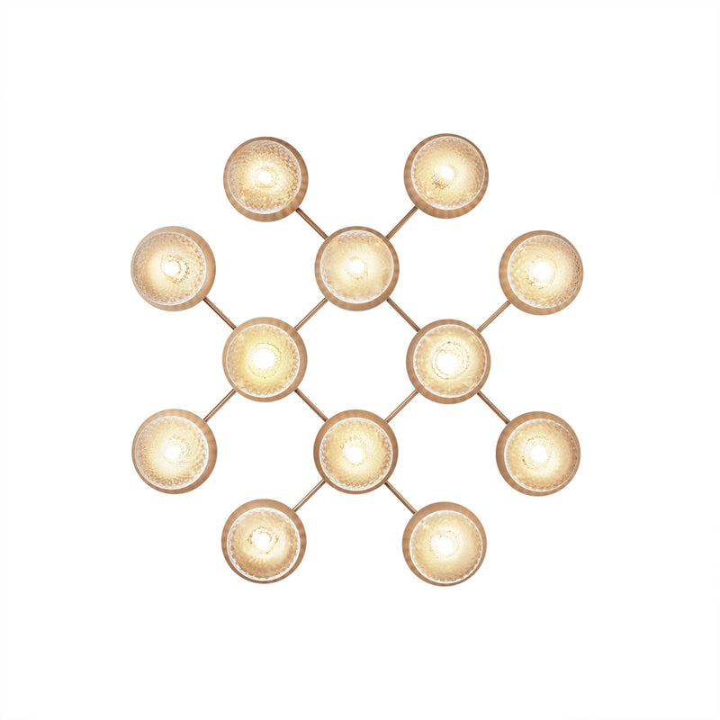 Liila 12 Wall/Ceiling Lamp - Nuura - Wall Sconces - Nordic Gold/Optic Clear - HORNE