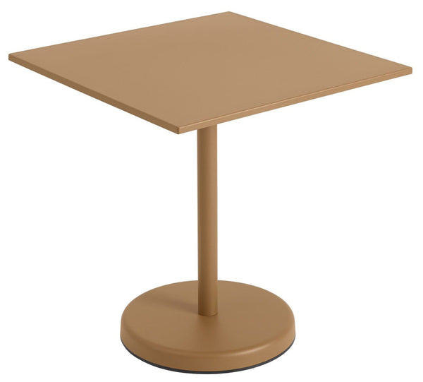 Linear Steel Café Table - Square - Muuto - Table + Task - Burnt Orange - HORNE