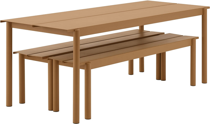 Linear Steel Outdoor Patio Table