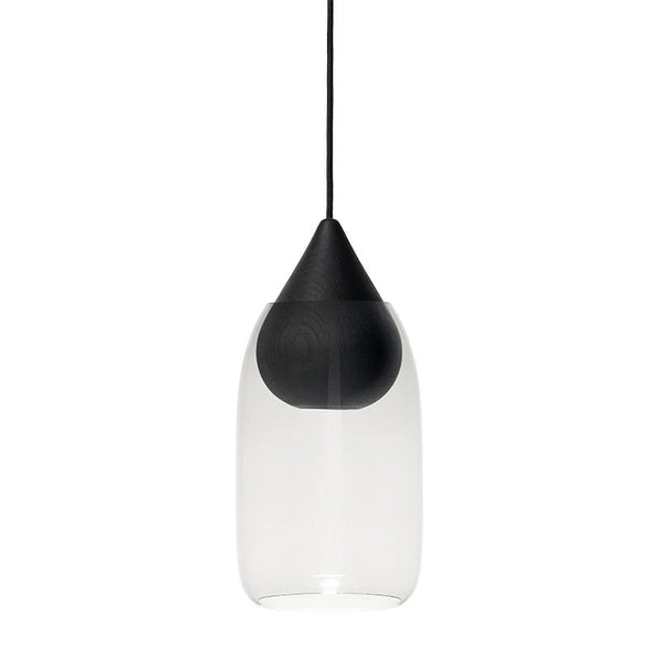 Liuku Glass Pendant - Black Stain Lacquered - Mater - Pendants - Drop - Transparent - HORNE