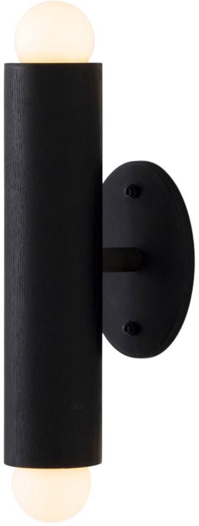 Lodge ADA Double Sconce - Workstead - Wall Sconces - Hewn Brass - Natural Oak - HORNE