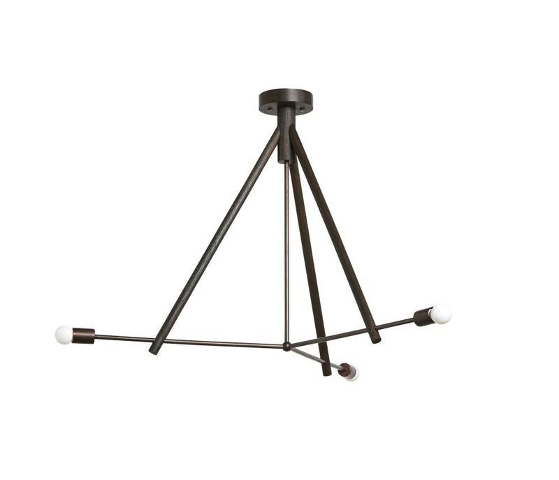 Lodge Chandelier Three - Workstead - Chandeliers - Natural Oak - Hewn Brass - HORNE