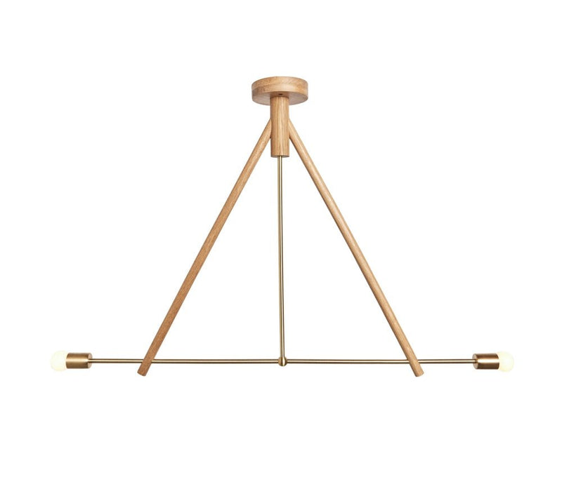 Lodge Chandelier Two - Workstead - Chandeliers - Natural Oak - Hewn Brass - HORNE