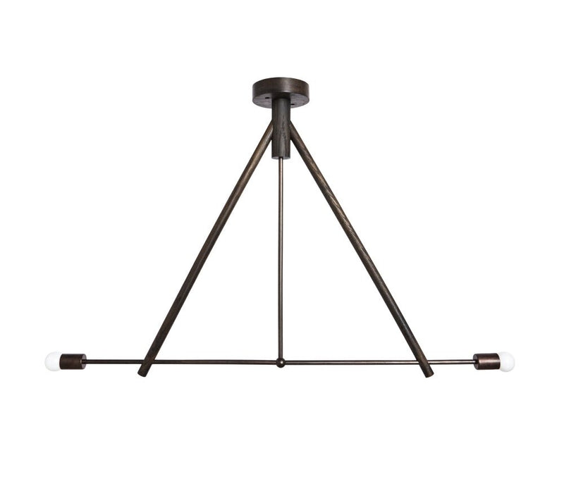 Lodge Chandelier Two - Workstead - Chandeliers - Natural Oak - Hewn Brass - HORNE