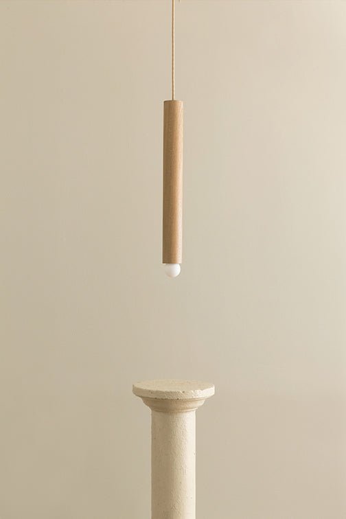 Lodge Cord Pendant - Workstead - Pendants - Small - Hewn Brass - Natural Oak - HORNE