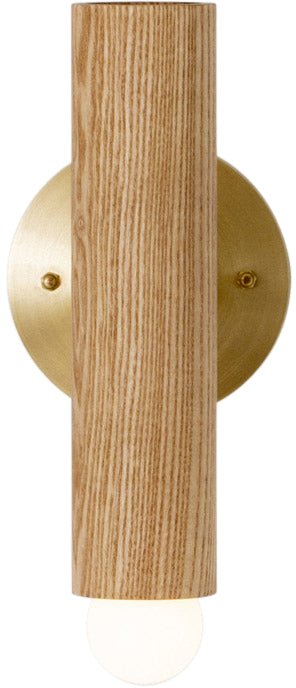 Lodge Extension Sconce - Workstead - Wall Sconces - Natural Oak - Hewn Brass - HORNE