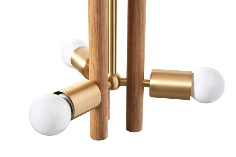 Lodge Pendant - Workstead - Pendants - Natural Oak - Hewn Brass - HORNE