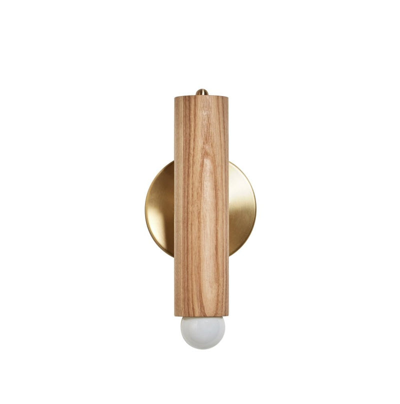 Lodge Wall Sconce - Workstead - Wall Sconces - Natural Oak - Hewn Brass - HORNE