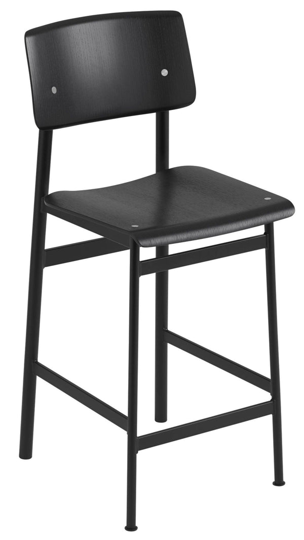 Loft Stool - Muuto - Chairs - Counter Height - Black Frame & Black Seat - HORNE