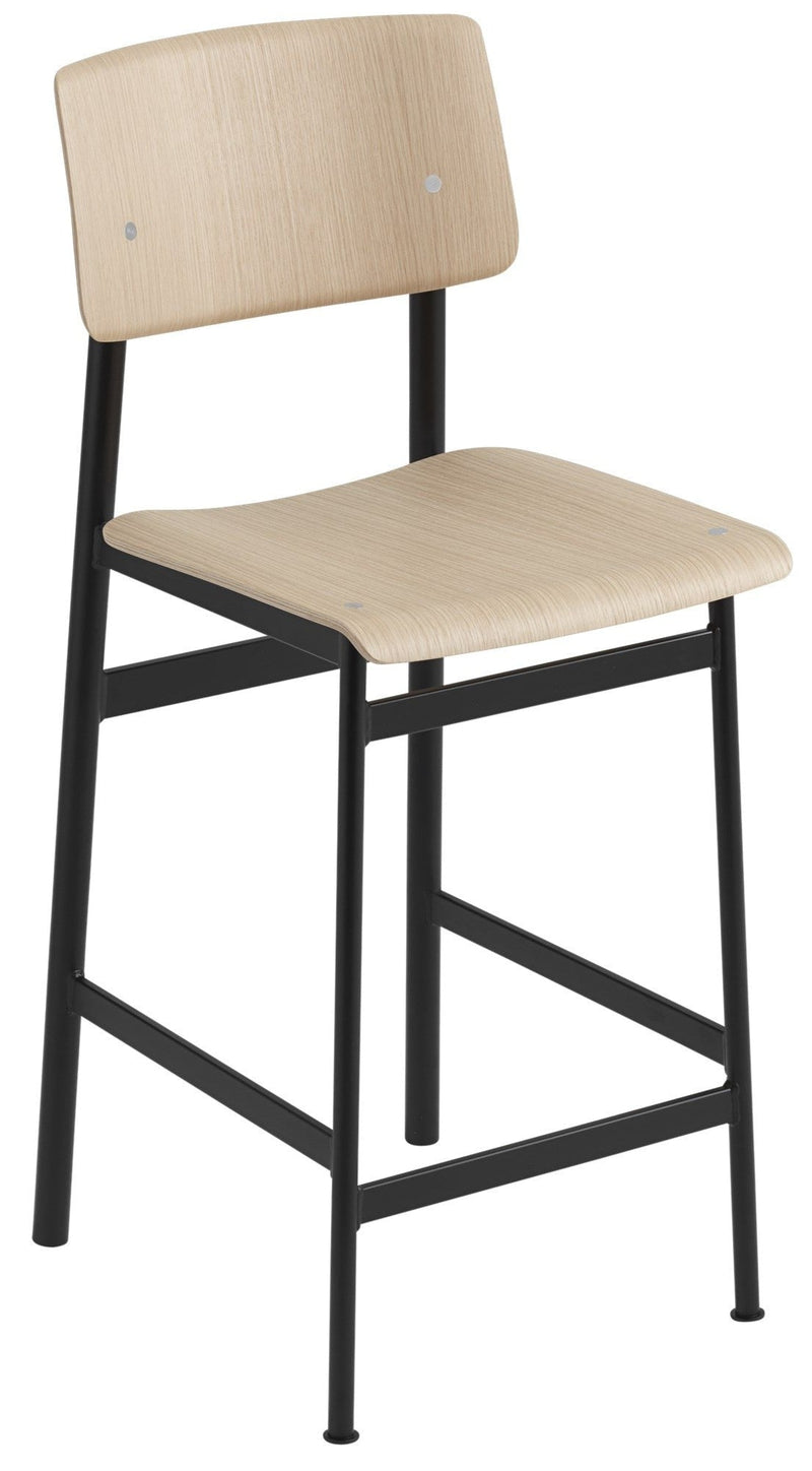 Loft Stool - Muuto - Chairs - Counter Height - Black Frame & Oak Seat - HORNE